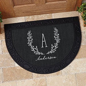 Farmhouse Floral Personalized Half Round Doormat - 18836