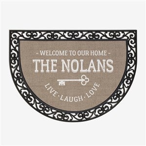 Key To Our Home Personalized Half Round Doormat - 18837