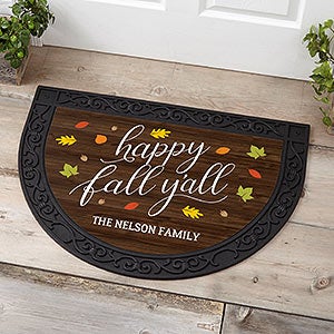 Happy Fall YAll Personalized Half Round Doormat - 18840