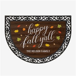 Happy Fall YAll Personalized Half Round Doormat - 18840