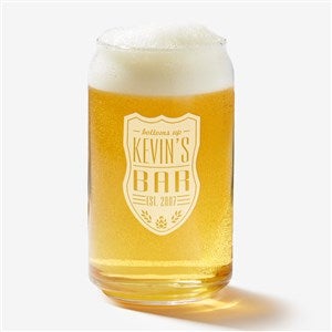 Beer Label Engraved Beer Can Glass - 18870-M