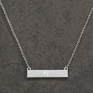Initials Personalized Silver Nameplate Necklace - 18888