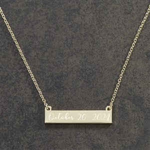 Special Date Personalized Gold Nameplate Necklace - 18889-G