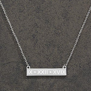 Special Date Personalized Silver Nameplate Necklace - 18889