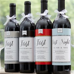 A Year of Firsts Personalized Milestone Wine Label - 18897-T