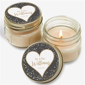 Sparkling Love Personalized Wedding Mason Jar Candle Favors - 18919