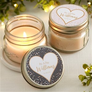 Sparkling Love Personalized Wedding Mason Jar Candle Favors - 18919