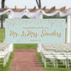 Sparkling Love Personalized Wedding Banner - 30x72 - 18923