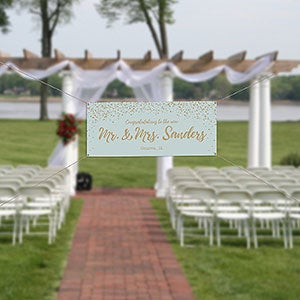 Sparkling Love Personalized Wedding Banner - 20x48 - 18923-S