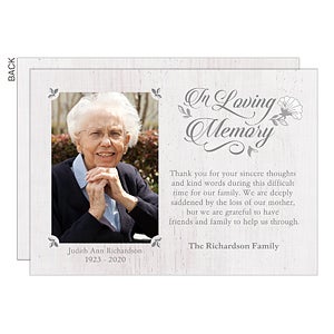 In Loving Memory Personalized Photo Bereavement Cards - 18933