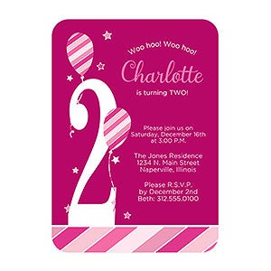 Balloon and Stripes Birthday Invitation-Premium - 18937-P