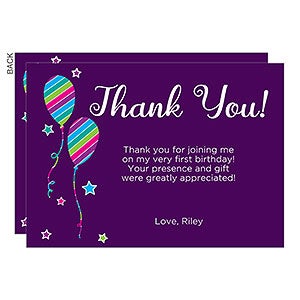 Birthday Girl Personalized Thank You Cards - 18938
