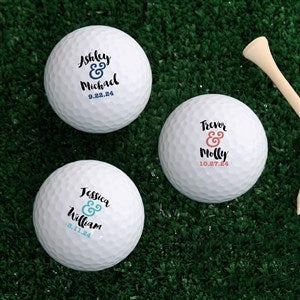 Personalized Golf Balls - For Bride & Groom - 18968-B