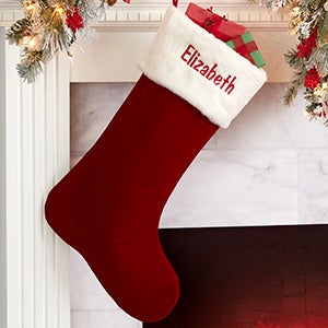 Velvet Elegance Personalized 24 Burgundy Stocking - 19004-24