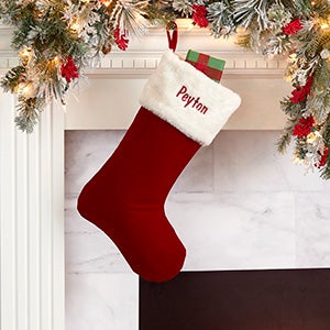 Velvet Elegance Personalized 19 Burgundy Stocking - 19004-19