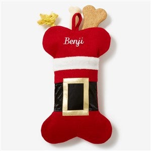 Santa Belt Personalized Dog Christmas Stocking - 19014-D