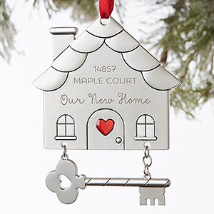 Personalized New Apartment Ornament 2023 - First Christmas In New Home  Ornament 2023, Apartmentwarming Gifts, House Warming Gifts New Home - Red  Door Snowy Trees - Free Customization 