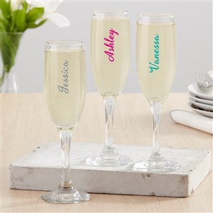 Trendy Vinyl Signature Personalized Champagne Flute - 19093