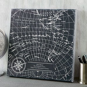 Industrial World Map 16x16 Custom Canvas Print - 19100-M