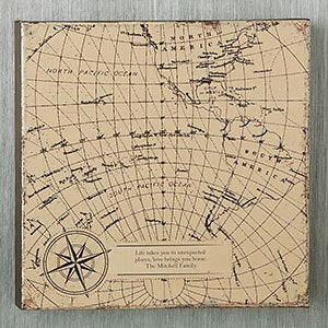 Industrial World Map 12x12 Custom Canvas Print - 19100