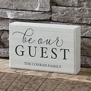 Be Our Guest Personalized Rectangle Shelf Blocks - 19130