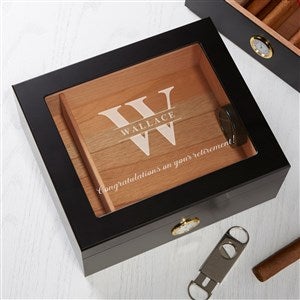 Personalized Logo Premium Black Cigar Humidor - 19155