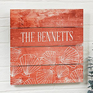Coastal Home Personalized Wooden Shiplap Sign- 12 x 12 - 19164-12x12
