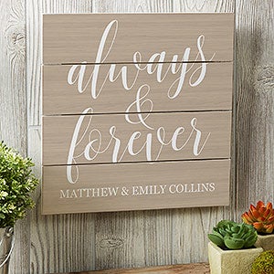 Always & Forever 12x12 Personalized Wooden Slat Signs - 19174-12x12