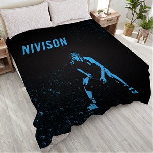 Sports Enthusiast Personalized 90x90 Plush Queen Fleece Blanket - 19221-QU