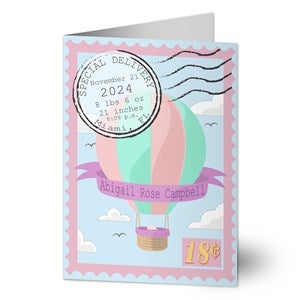 Special Delivery Personalized Baby Girl Greeting Card - 19242