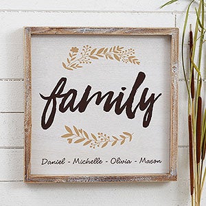 Cozy Home Personalized Whitewashed Wood Wall Art - 12x12 - 19244-12x12