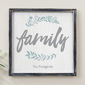 Cozy Home Personalized Blackwashed Wood Wall Art - 12x12 - 19244B-12x12