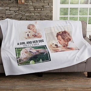 Personalized Sweatshirt Photo Blanket - 3 Photos - 19247-3