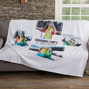 Personalized Sweatshirt Photo Blanket - 4 Photos - 19247-4