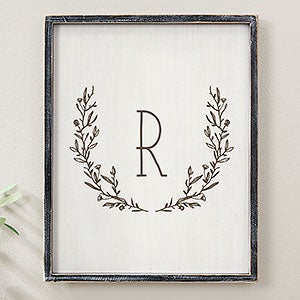 Farmhouse Floral Personalized Blackwashed Wood Wall Art - 14x18 - 19249B-14x18