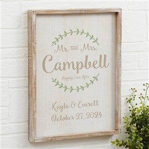 Mr & Mrs Personalized Whitewashed 14x18 Frame Wall Art - 19250-14x18