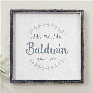 Mr & Mrs Personalized Blackwashed Wood Wall Art - 12x12 - 19250B-12x12