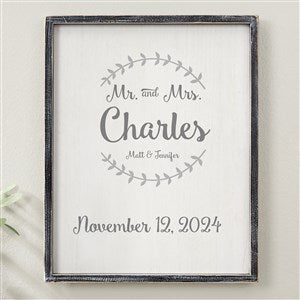 Mr & Mrs Personalized Blackwashed Wood Wall Art - 14x18 - 19250B-14x18