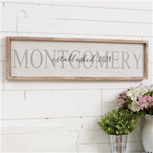 Family Name Personalized Whitewashed Wood Wall Art - 30x8 - 19255-30x8