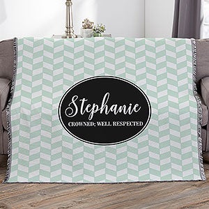 Patterned Name Meaning Personalized 50x60 Woven Blanket - 19258-A