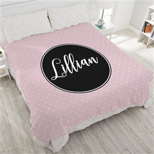 Patterned Name Meaning Personalized 90x90 Plush Queen Fleece Blanket - 19258-QU