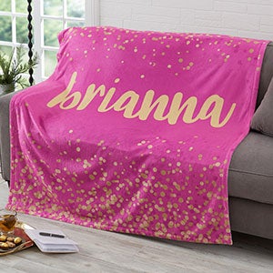 Sparkling Name Personalized 50x60 Plush Fleece Blanket - 19264