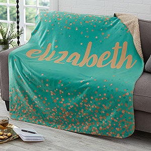 Sparkling Name Personalized 50x60 Sherpa Blanket - 19264-S