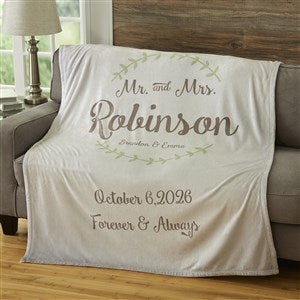 Mr.  Mrs. Personalized Wedding  Anniversary 50x60 Sherpa Blanket - 19268-S