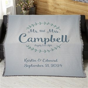 Mr. & Mrs. Personalized Wedding & Anniversary 50x60 Woven Throw - 19268-A