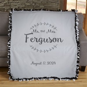 Mr. & Mrs. Personalized Wedding & Anniversary 60x80 Tie Blanket - 19268-T