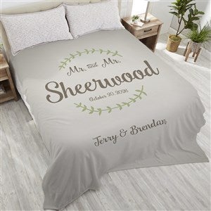Mr.  Mrs. Personalized Wedding  Anniversary 90x108 Plush King Fleece Blanket - 19268-K