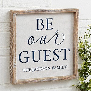 Be Our Guest 12x12 Custom Barnwood Wall Art - 19274-12x12