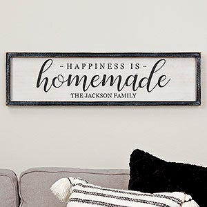 Happiness is Homemade Personalized Blackwashed Barnwood Frame - 30 x 8 - 19289B-30x8