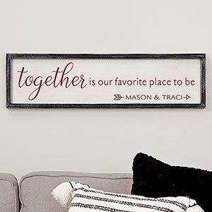 Together... Personalized Blackwashed Wood Wall Art - 30x8 - 19290B-30x8